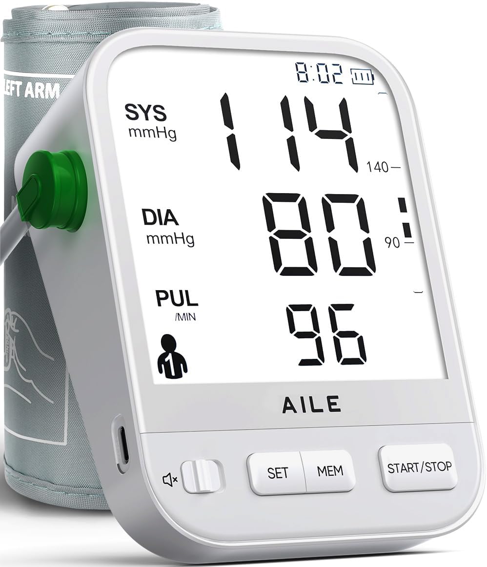 30%OFF Blood Pressure Monitor for Home Use: AILE Blood Pressure Machine with Large LCD Backlit Screen