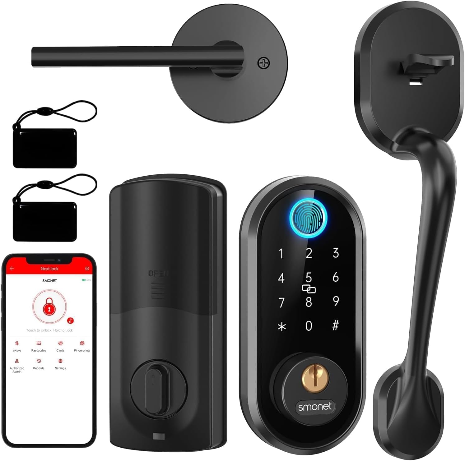 50%OFF Smart Front Door Lock Set: SMONET Keyless Entry Door Lock Deadbolt with Handle Set