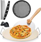 50%OFF 5 Pcs Pizza Stone Set, 13 Inch Round Pizza Stone for Oven & Grill