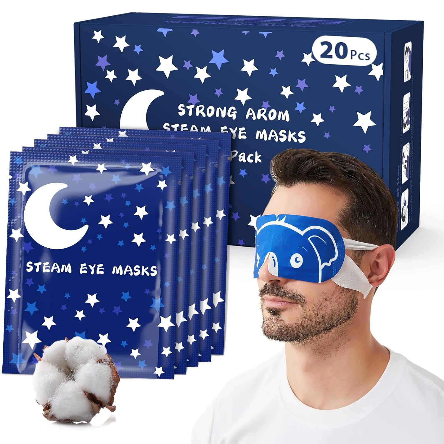 50%OFF 20 Packs Men’s Steam Eye Mask,Heated Eye Mask for Dry Eyes Dark Circles Puffy Eyes,Disposable SPA Warm Compress