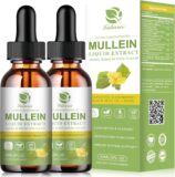 50%OFF Mullein Drops for Lungs, Lung Detox & Cleanse, Vegan Mullein Leaf Extract Tincture with Chlorophyll Elderberry