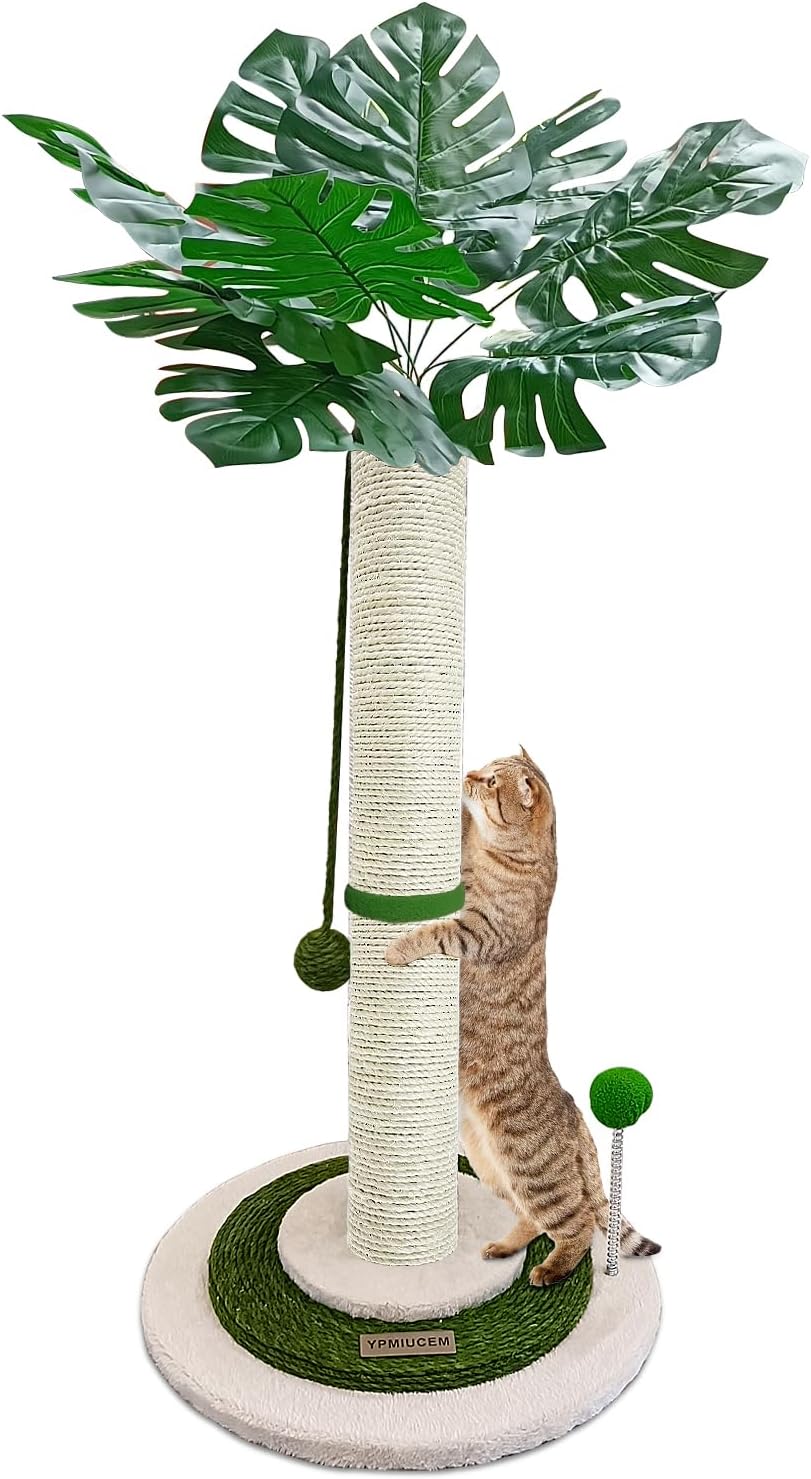 20%OFF Cat Scratching Post 38″ Tall Scratching Post for Indoor Cats Cat Scratcher Cat Tree Wrapped Sisal Rope Large