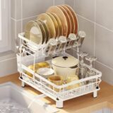 30%OFF Dish Drying Rack, Space Saving & Durable, Rust-Proof Large 2 Tier Stainless Steel