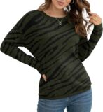 15%OFF VIISHOW Women’s Pullover Sweaters Long Sleeve Print Knitted Crew Neck Sweater Tops a Little Run Big
