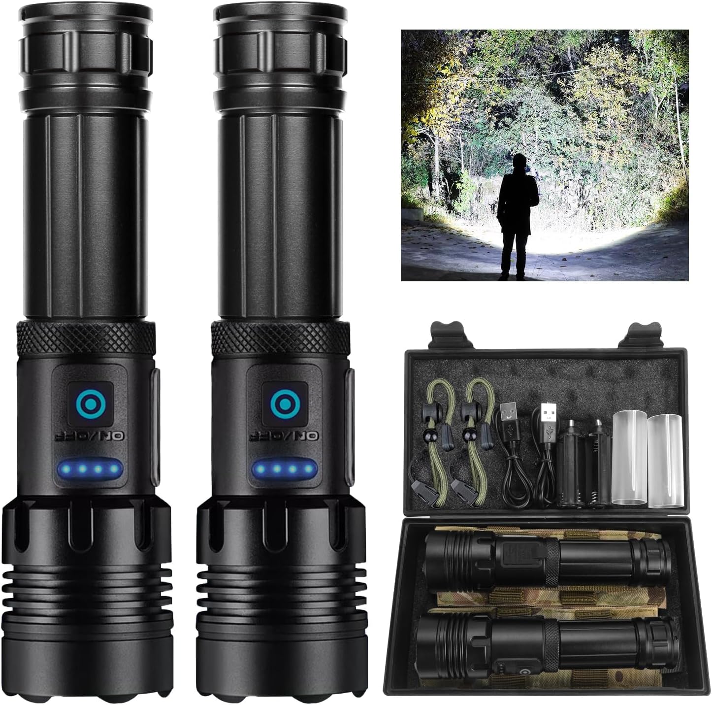 10%OFF Rechargeable LED Flashlights High Lumens, 900,000 Lumens Super Bright Flashlights