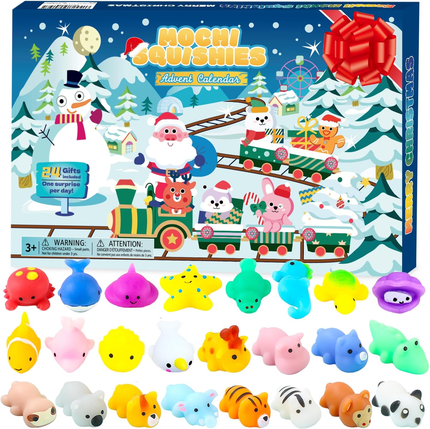 50%OFF Mochi Squishies Advent Calendars 2024 Kawaii Christmas Countdown Toys Party Favors for Kids