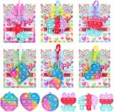 40%OFF 24 Packs Valentines Day Gifts for Kids,Valentines Pop Fidget Toys Bulk