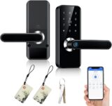 12%OFF Door Lock Smart Handle Locks – NFC Door Knob Indoor Front Keyless Entry Door Lock with Fingerprint RFID Touch Panel Keypad Code