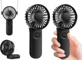 50%OFF [2-packs Portable Handheld Fan] Personal Hand Held Fan for Travel, Foldable Eyelash Neck Fan