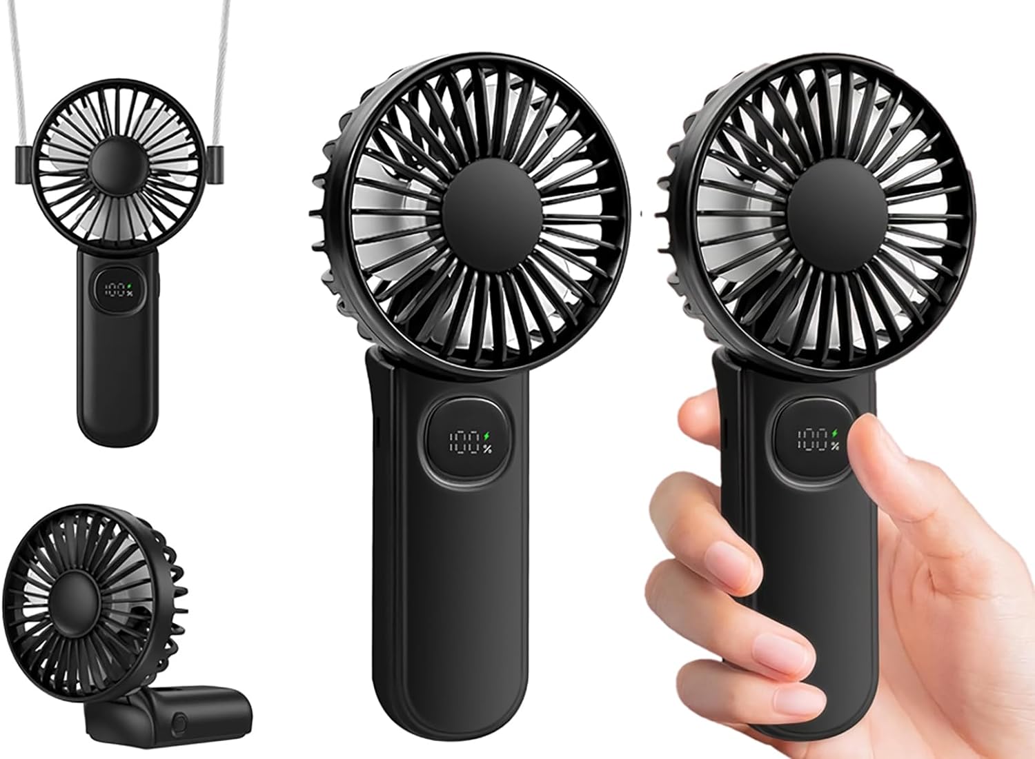 50%OFF [2-packs Portable Handheld Fan] Personal Hand Held Fan for Travel, Foldable Eyelash Neck Fan