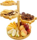 50%OFF Charcuterie Board Gift Set, Rotating Serving Platte, Bamboo Round Tray & 4 Removable Cute Plates