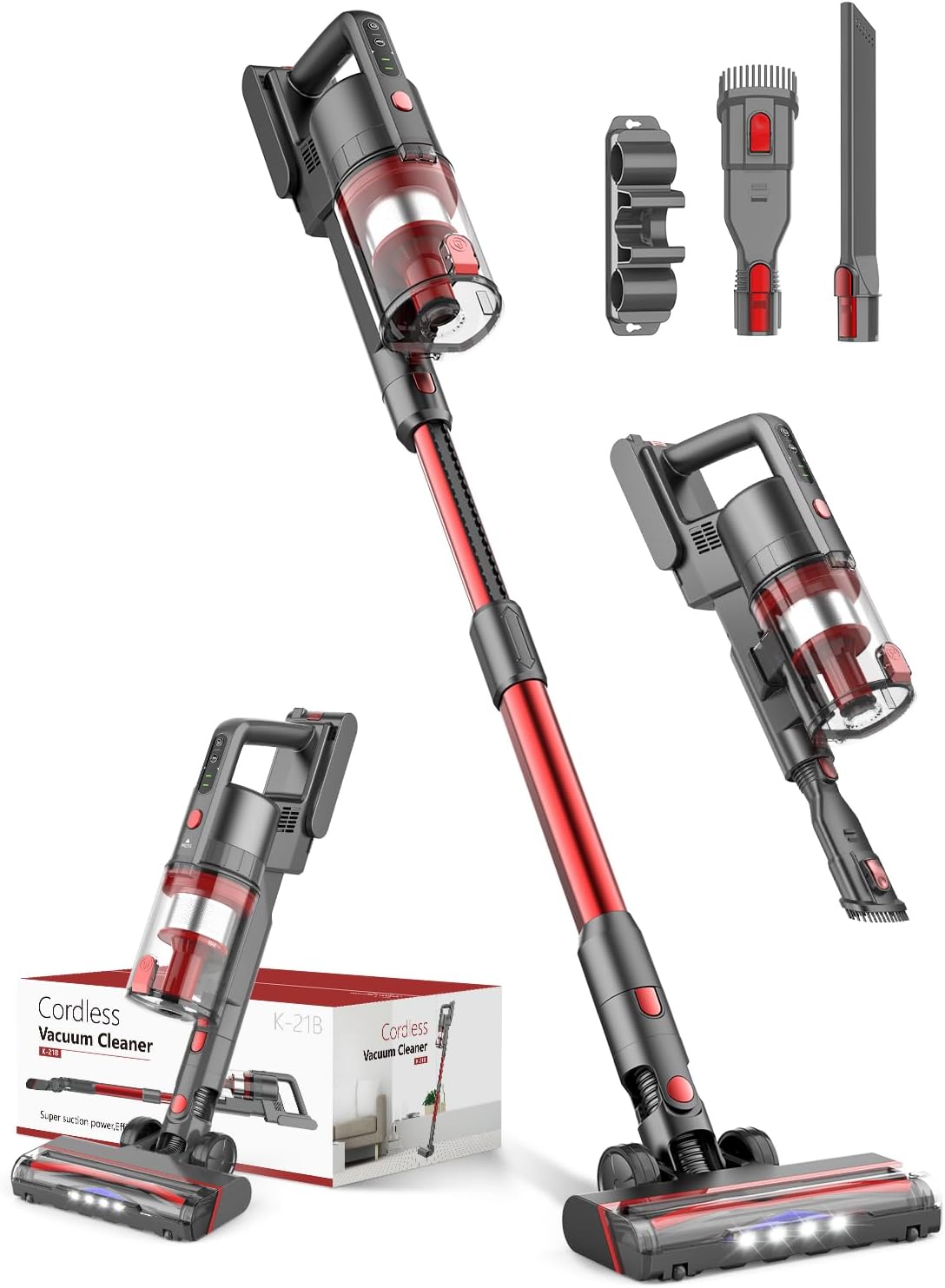 50%OFF Cordless Vacuum Cleaner Rechargeable with 2200mAh Detachable Battery