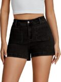 45%OFF luvamia Jean Shorts for Women High Waisted Trendy Flat Pockets Cutoff Stretchy Denim Shorts Casual Summer