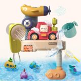 50%OFF Baby Bath Shower Head Toys with Car and Toddler Shower Head with Submersible Water Pump Baby Water Toys Kids Bathtub Toys